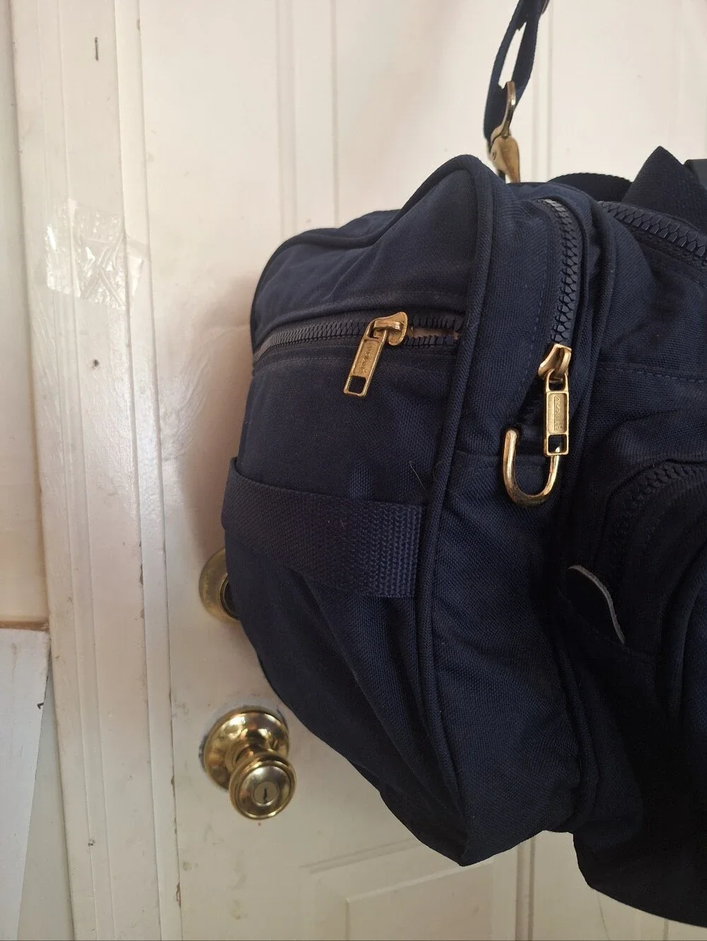Andiamo Navy Canvas Weekender Duffel Bag